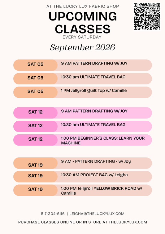 Updated Class Schedule 9.1.26