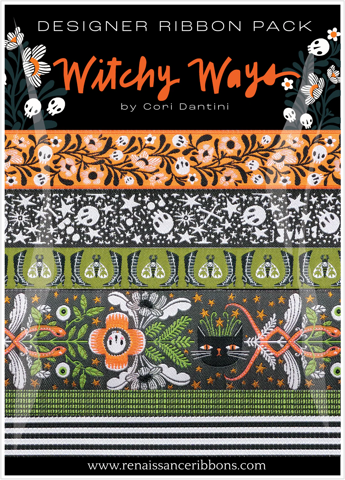 WITCHY WAYS PUMPKIN DESIGNER Ribbon PACK by CORI DANTINI for Renaissance Ribbons