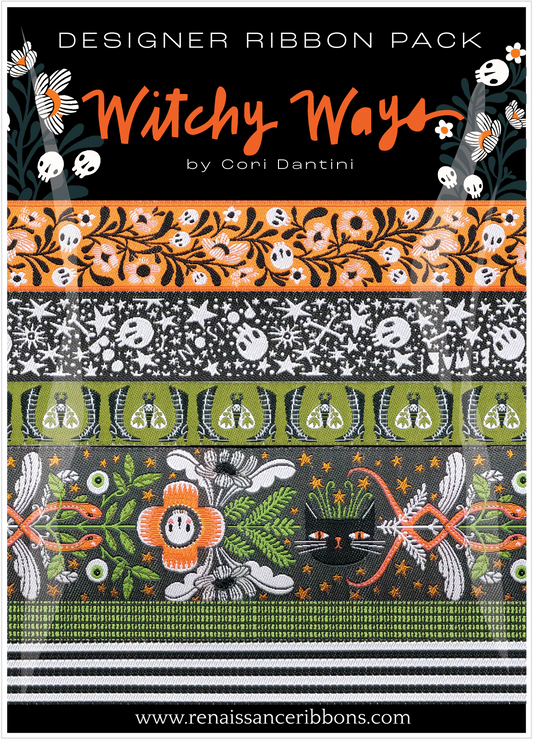 WITCHY WAYS PUMPKIN DESIGNER Ribbon PACK by CORI DANTINI for Renaissance Ribbons