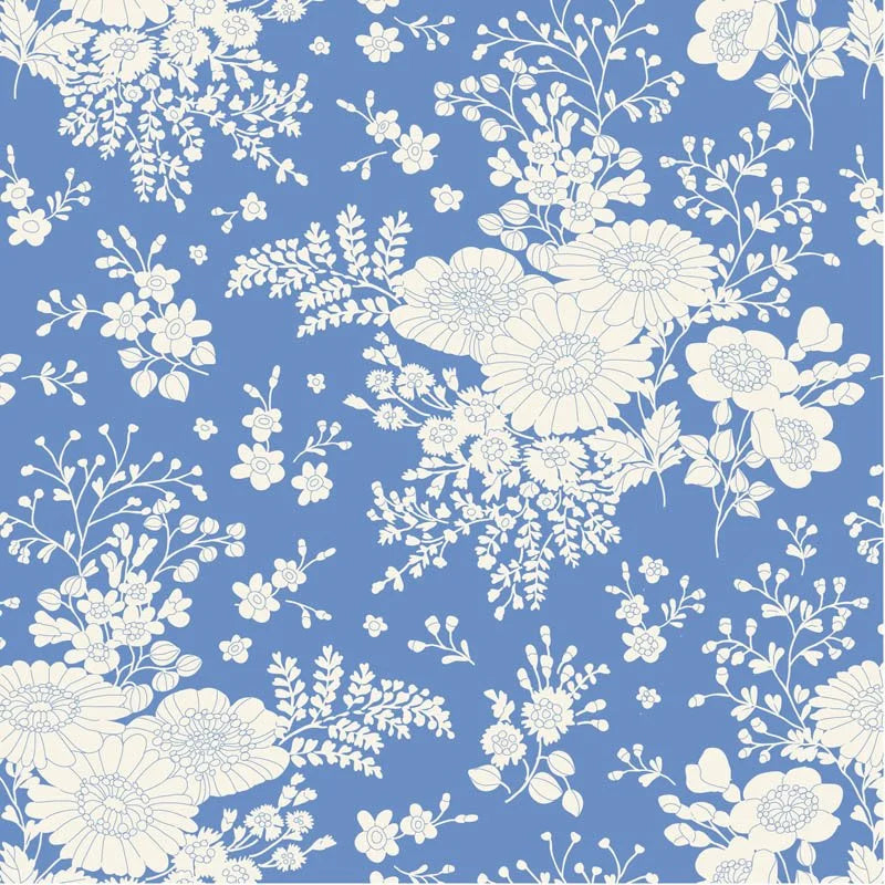 TIL100663 Something Blue - Isolde Cornflower Tilda Fabric Sold by the Half Yard