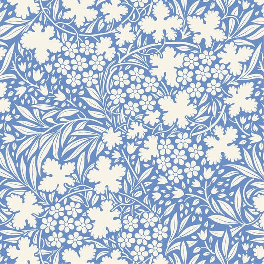 TIL100668 Something Blue - Bushbloom Blue Tilda Fabric Sold by the Half Yard