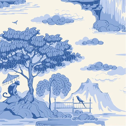 TIL100670-V15 Something Blue - Cottonview Cream Tilda Fabric Sold by the Half Yard