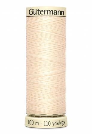 Gutermann Thread, Sew-all, 50wt, Col. 800, Ivory, 100m