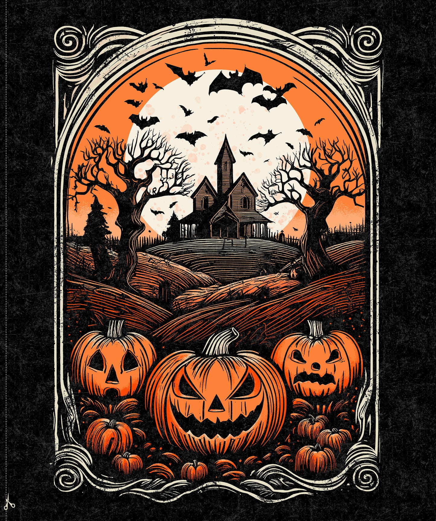 10708-99 Haunted Hollow HALLOWEEN Panel BY Patrick Lose for Northcott Fabrics