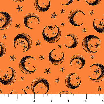 10712-58 Haunted Hollow MYSTICAL Orange BY Patrick Lose for Northcott Fabrics Sold By the Half Yard