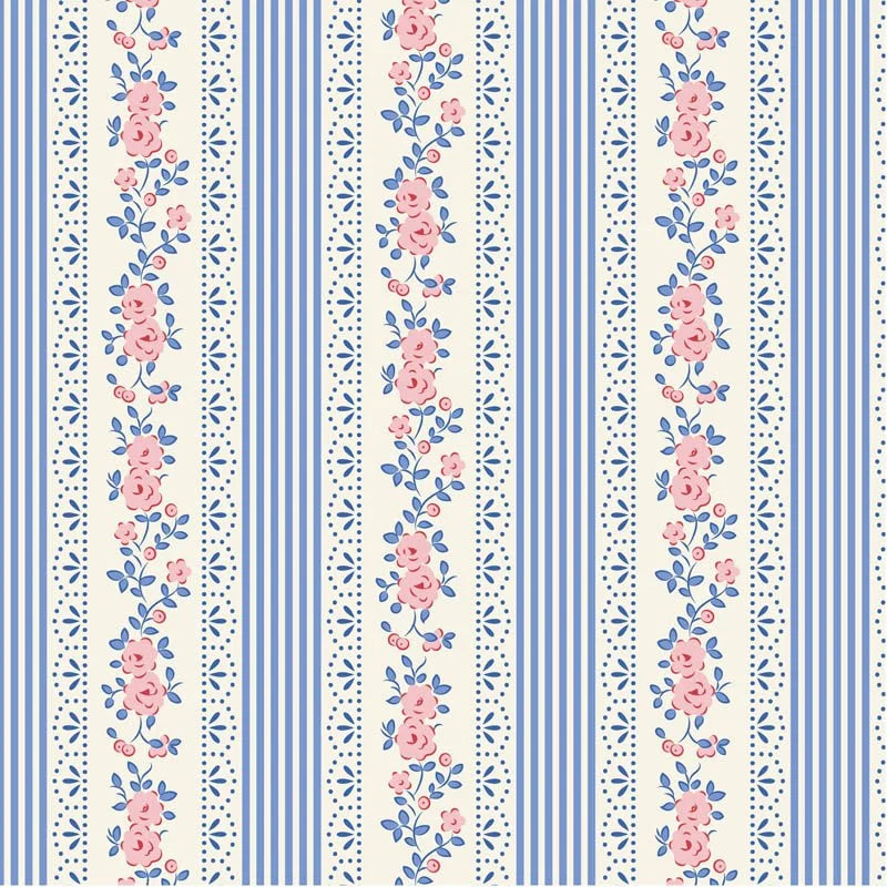 TIL110164 Something Blue - Claramay Blue Tilda Fabric Sold by the Half Yard