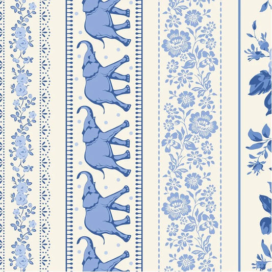 TIL110170 Something Blue - Blue Borders Tilda Fabric Sold by the Half Yard