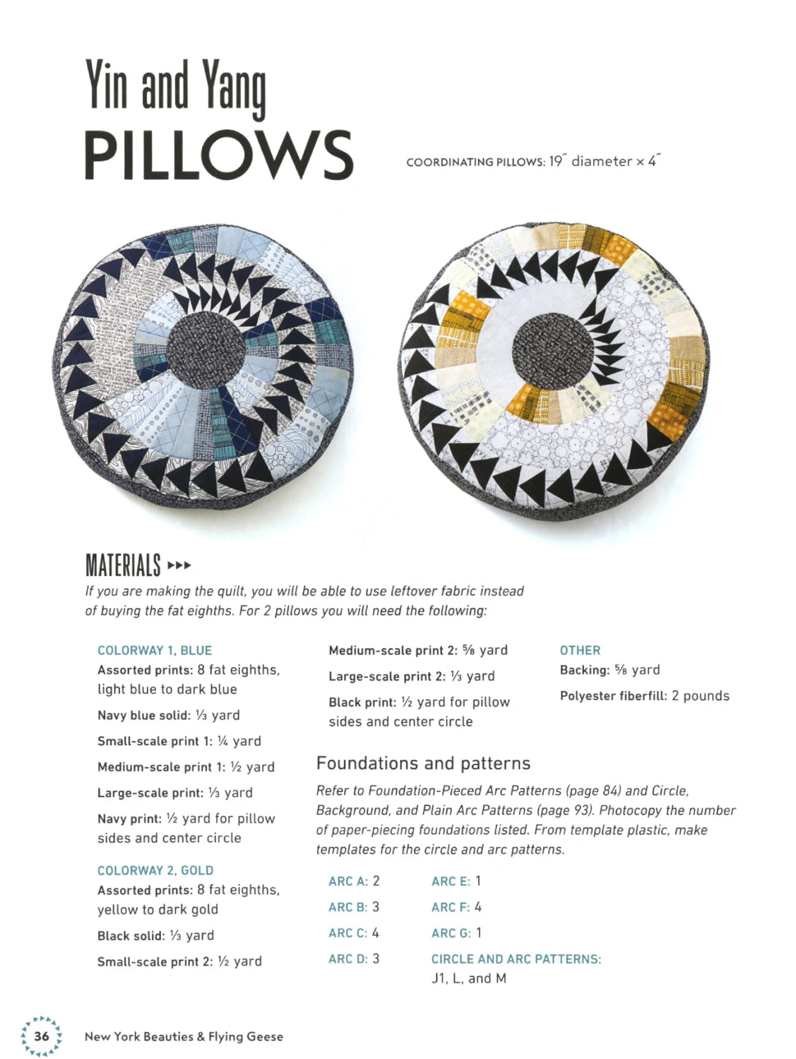 New York Beauties & FLYING GEESE Pattern Book # 11208