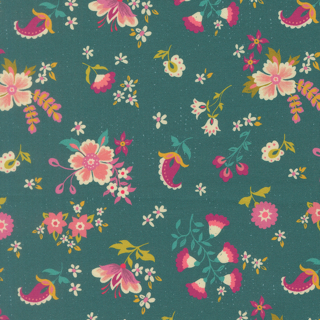 1198214 Sitara Davina Dark Teal Cotton Fabric
