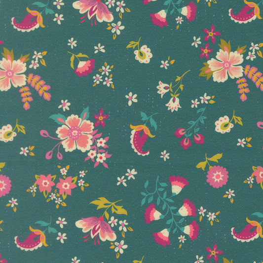 1198214 Sitara Davina Dark Teal Cotton Fabric