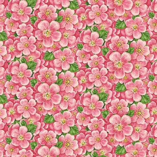 1549-26 Enchanted Forest Packed Pink Flowers for Henry Glass
