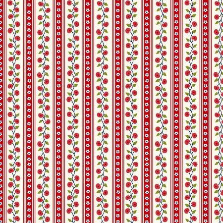 1675-88 RED Wallpaper Stripe OLD GLORY by Stacy West for Henry Glass