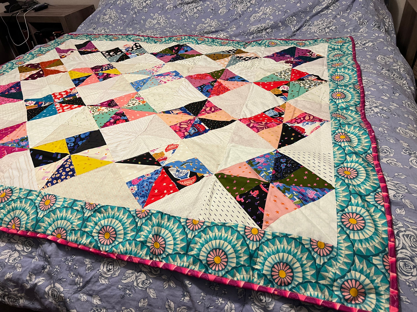 Ruby Star Charm Quilt 67 in x 56 in Hello Alice + Starry