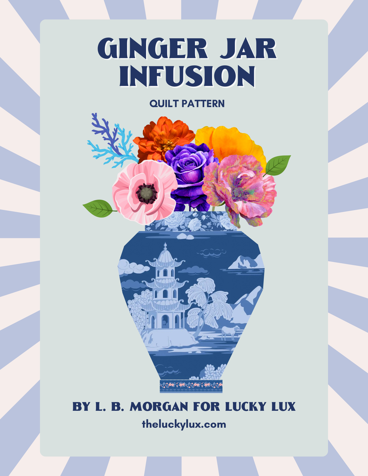 Ginger Jar Infusion  — PDF Quilt Pattern (Digital Download) Tilda and Kaffe Fabrics