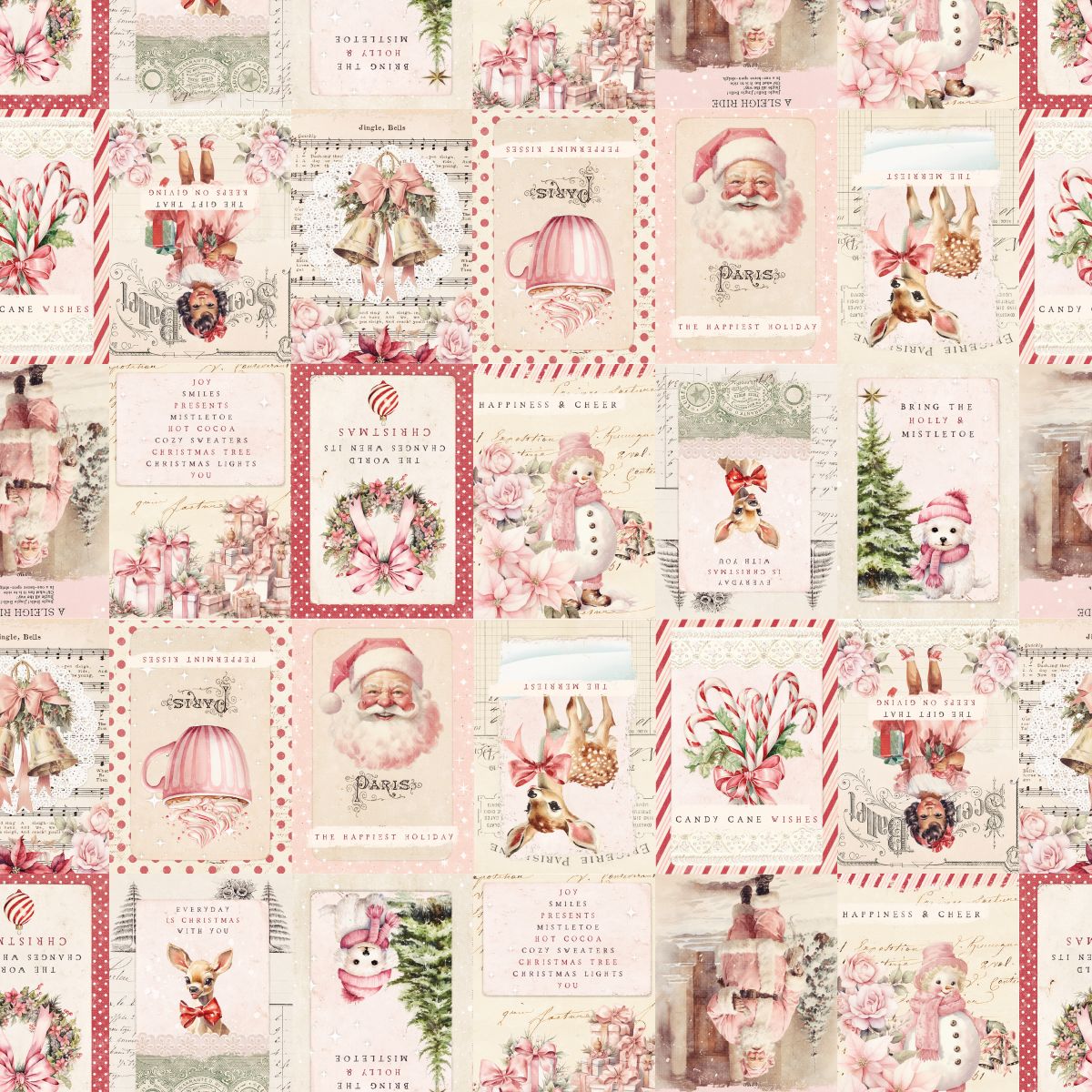 Christmas Magic Digital Christmas Labels 2016-41 Blank Quilting Sold by the Half Yard