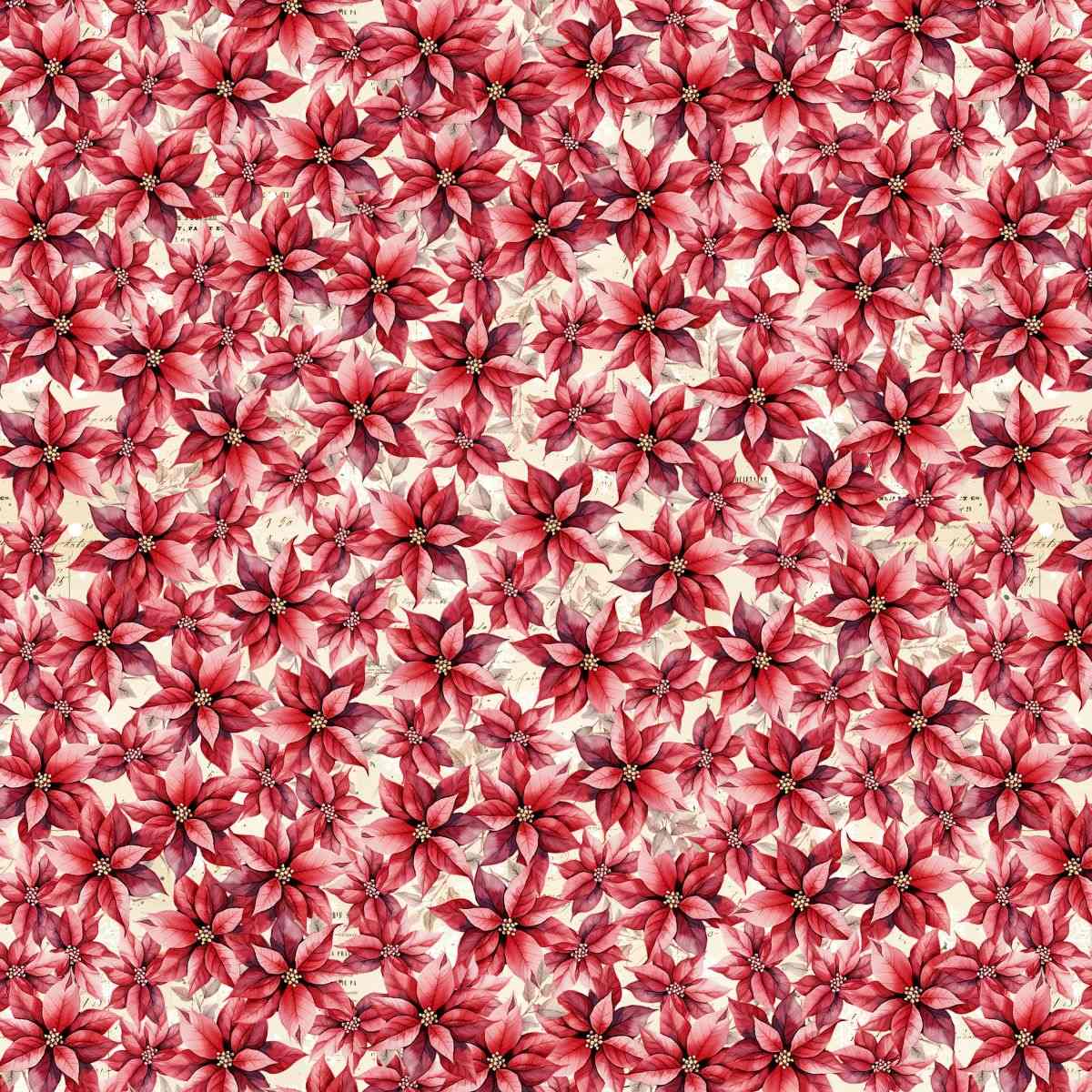 Christmas Magic Digital Poinsettias Red 2027-22 Blank Quilting Sold by the Half Yard