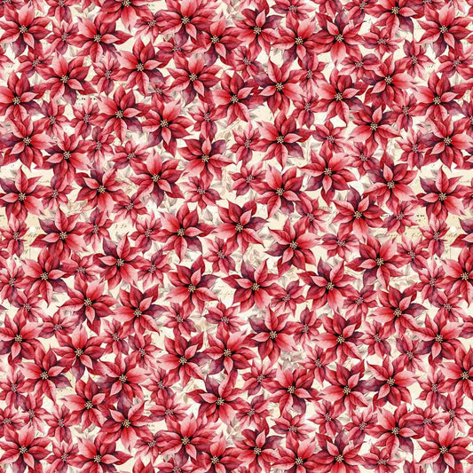 Christmas Magic Digital Poinsettias Red 2027-22 Blank Quilting Sold by the Half Yard