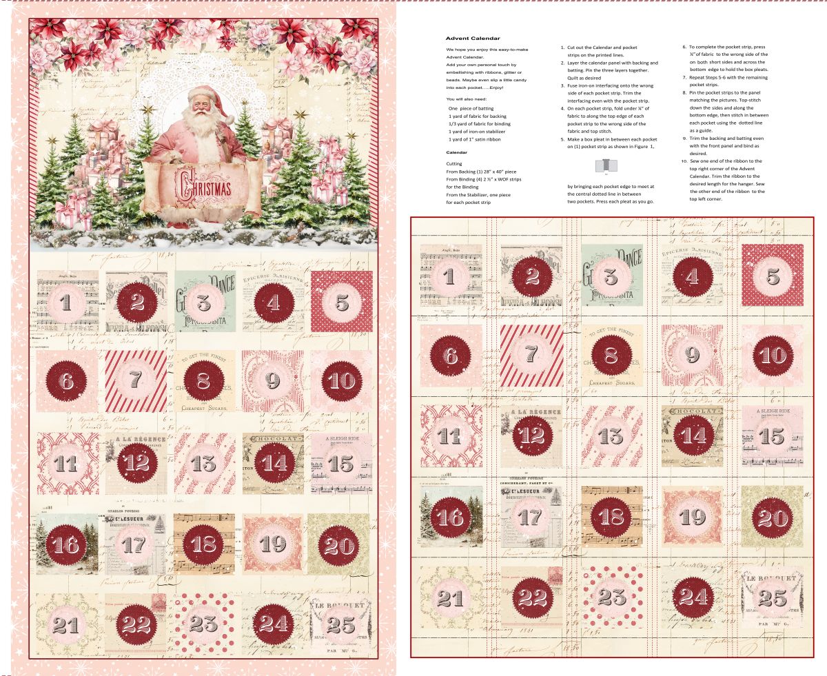 Christmas Magic Digital Advent Calendar Panel 2029P-41 Blank Quilting Sold by the Panel