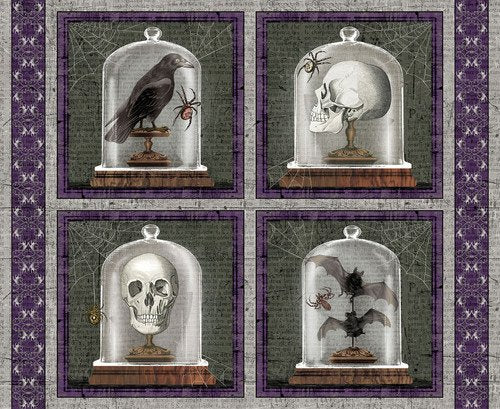 Spooky Vibes Charcoal Halloween Panel Fabric by Blank Quilting Sold by the Half Yard (Copy)