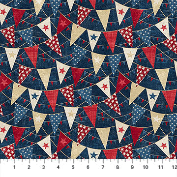 28733-49 American Heartland Bunting Navy Northcott Fabrics Sold By the Half Yard