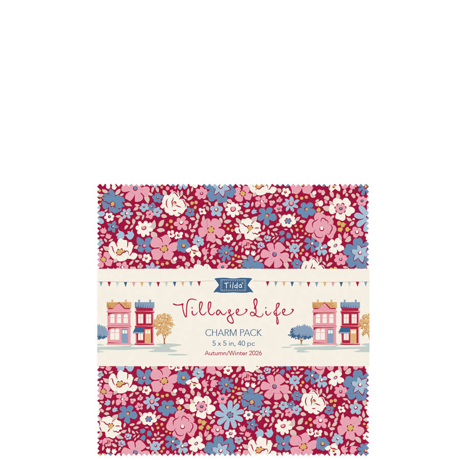 TIL300281 Tilda Village Life Charm Pack 5 inch 40pcs Cotton Fabric
