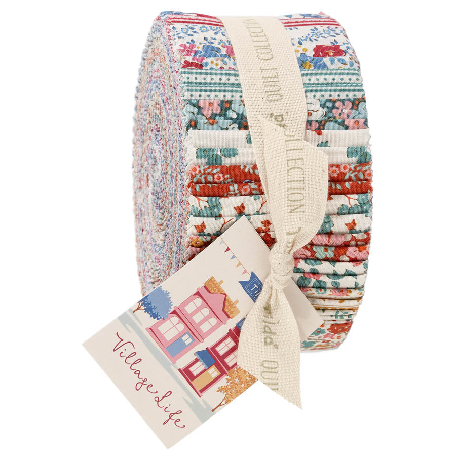 TIL300283 Tilda Village Life Fabric Roll 40pcs Cotton Fabric