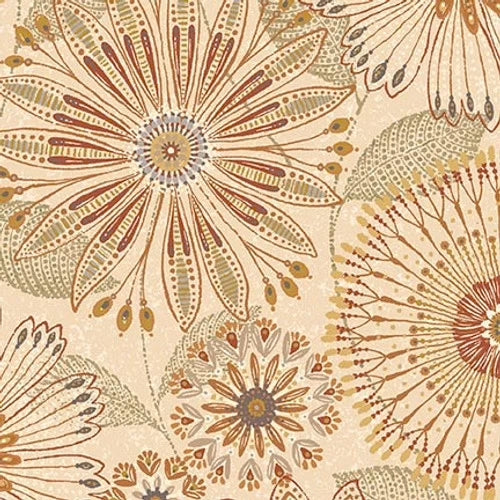 3350W-44 FloraDora NATURAL Quilt Back 108 inch wide for Henry Glass