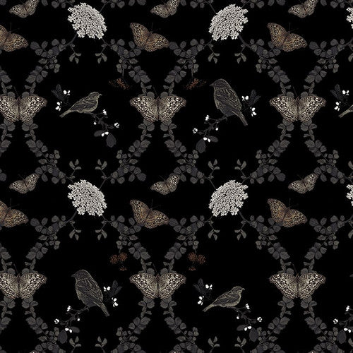 Nature's Whisper Birds Butterflies Flowers by Carissa Bordeleau for Blank Quilting Fabric Sold by the Half Yard