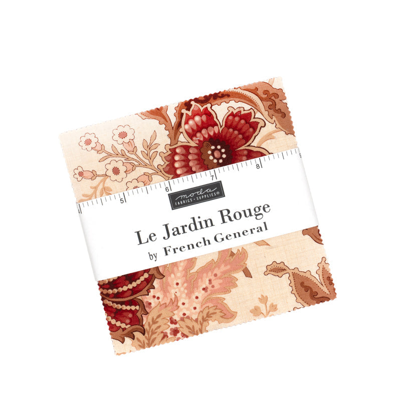 36150PP Le Jardin Rouge Charm Pack Moda Precuts Cotton Fabric