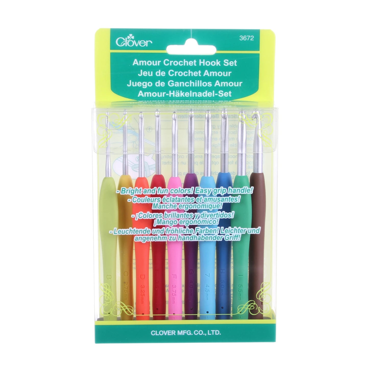 Clover Amour Crochet Hook SET 10 PC 3672CV