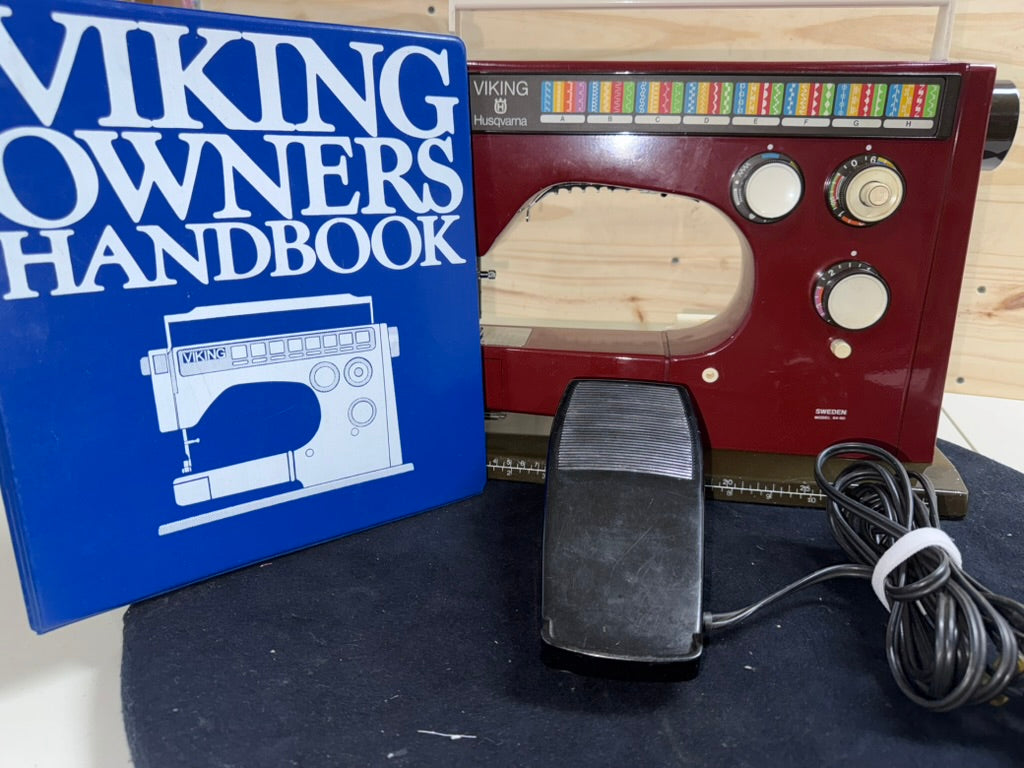 Vintage Viking Model 6440 Sewing Machine Maroon
