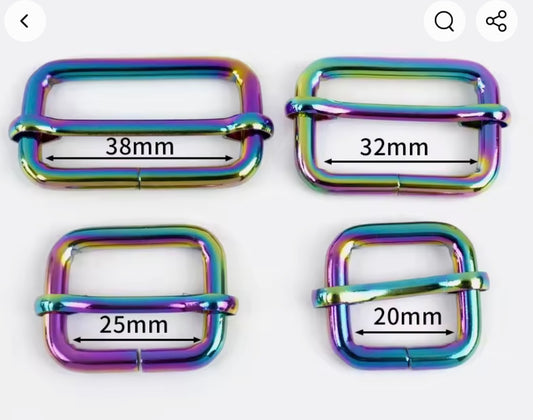 Rainbow metal rectangle slide buckle size chart