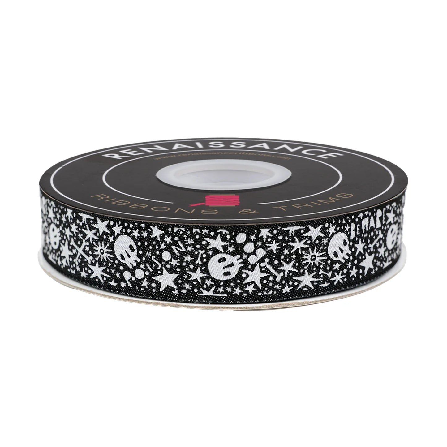 SKELLY STARS & BONES 7/8" WIDTH - BY CORI DANTINI Ribbon by the yard Renaissance Ribbons