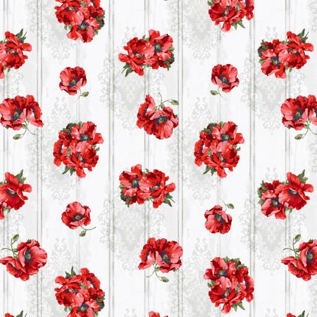 652-81 LIBERTY FLORAL POPPIES for Henry Glass