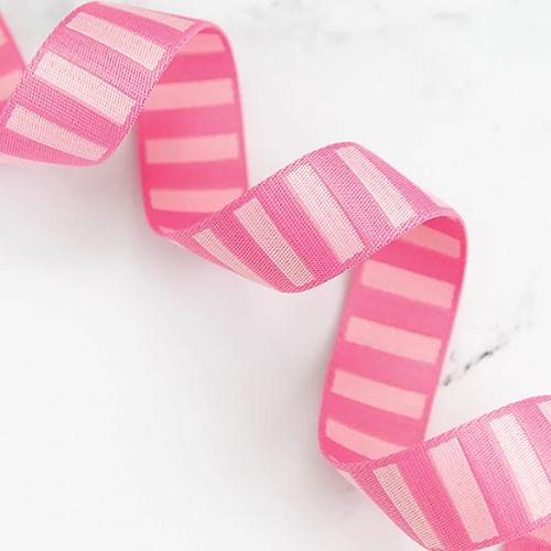 SSCWEB05 Bold Stripe Webbing Flamingo/Pale Pink 1.5in Stitch Supply Co Trim