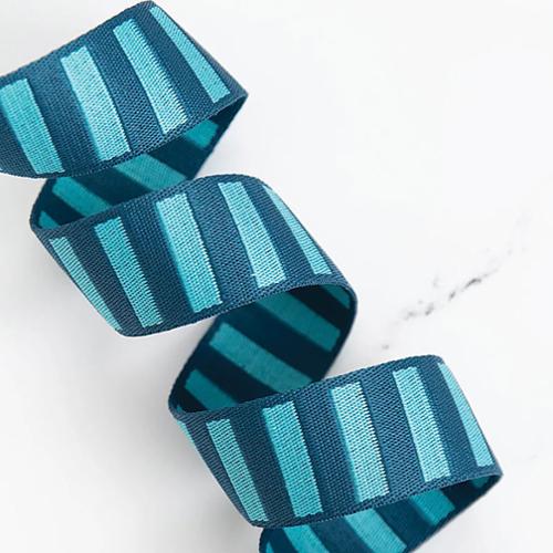 SSCWEB07 Bold Stripe Webbing Peacock/Turquoise 1.5in Stitch Supply Co Trim