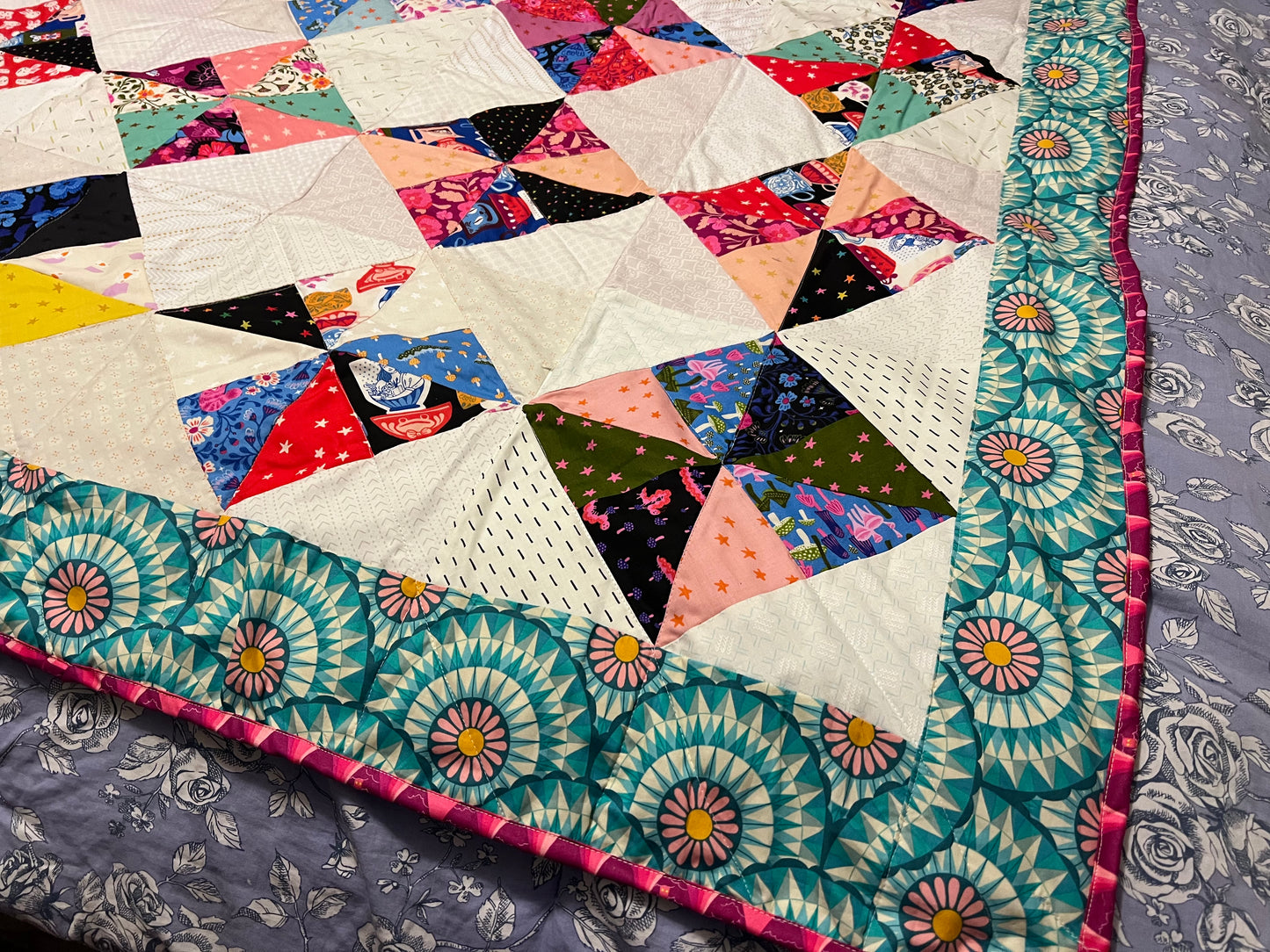 Ruby Star Charm Quilt 67 in x 56 in Hello Alice + Starry