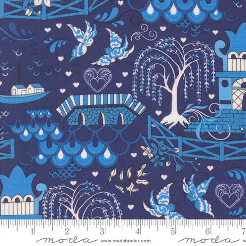 Legendary Love Navy 45050 12 by Sariditty for Moda Sold by the Half Yard