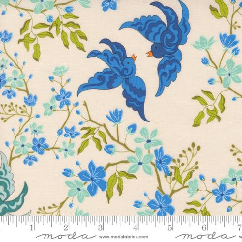 Legendary Love Porcelain Navy 45051 22 by Sariditty for Moda Sold by the Half Yard