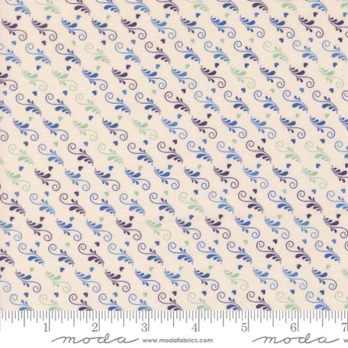 Legendary Love Porcelain Navy 45056 22 by Sariditty for Moda Sold by the Half Yard