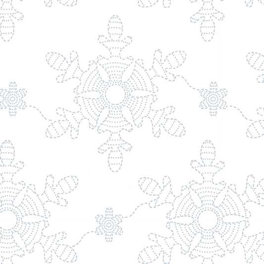 7727-01W SNOWFLAKE WHITE ON WHITE 108 IN QUILT BACKING STUDIO E SOLD BY THE YARD