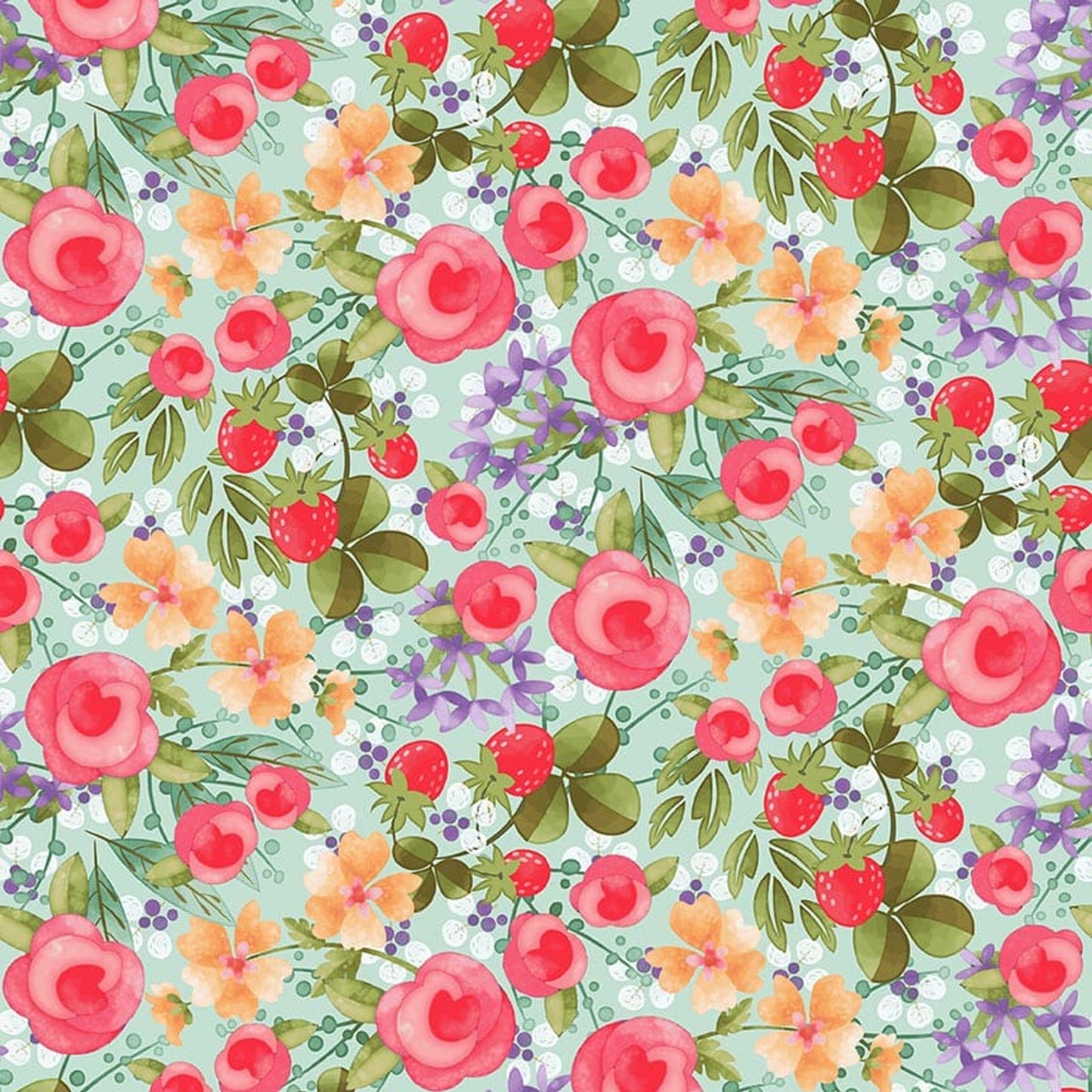 8072-72 In The Thicket Blue Multi Large Floral Studio E Fabric