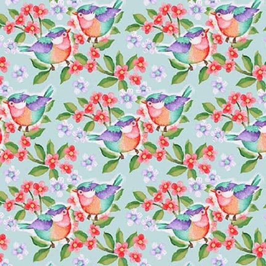 8076-72  In The Thicket Bluebird Studio E Fabric