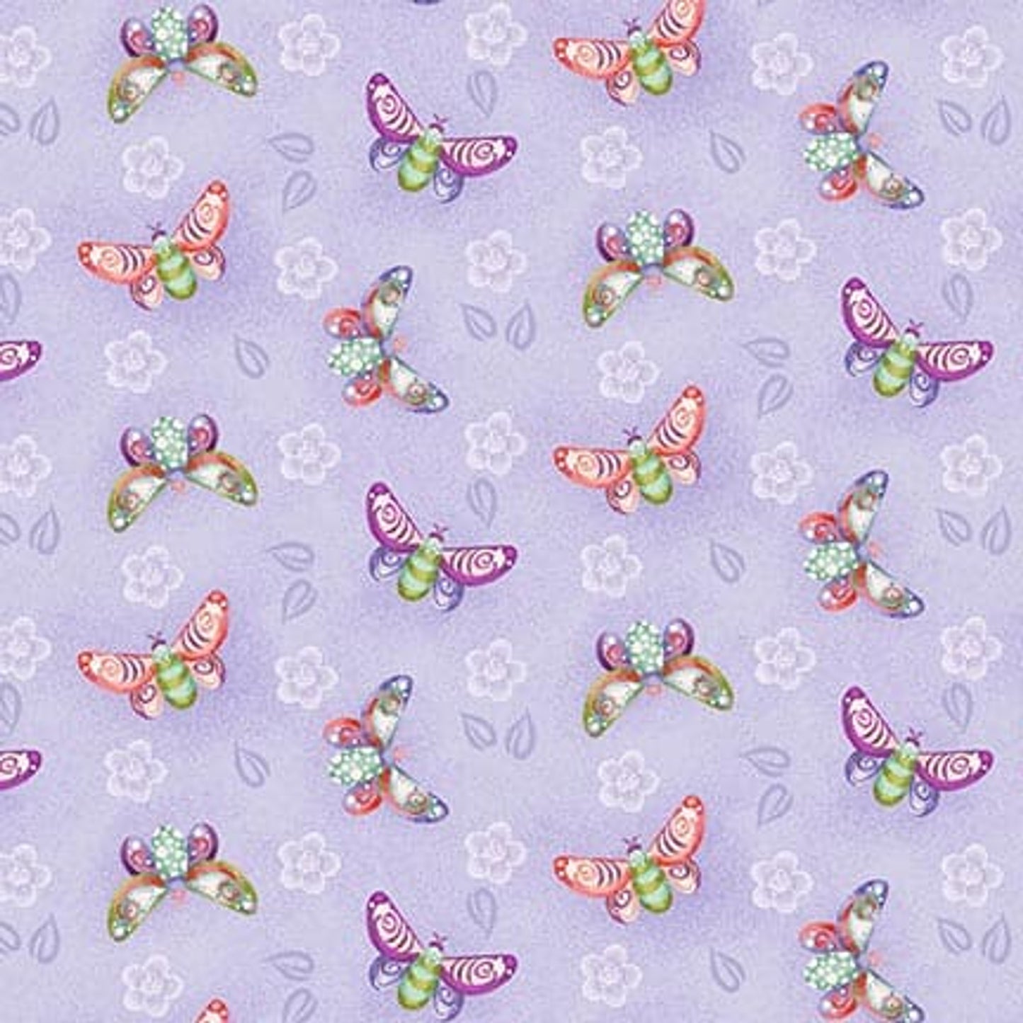 8079-52  In The Thicket LAVENDER Tossed Butterflies Studio E Fabric