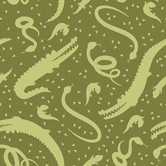 8094-66 GREEN REPTILES AUSSIE OZ-BORN Studio E Fabric
