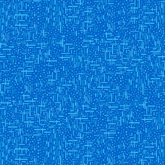 8108-76 Studio E Hummingbird Messenger Cerulean Blue Diamonds and Dashes Fabric