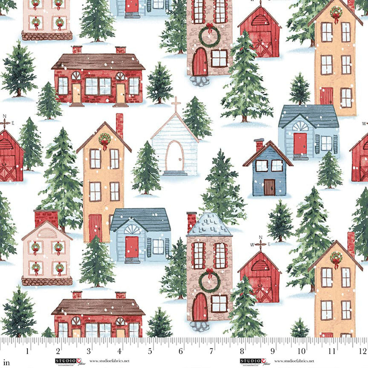 8305-08 CHRISTMASVILLE VILLAGE Rebecca Canale for Studio E Fabric