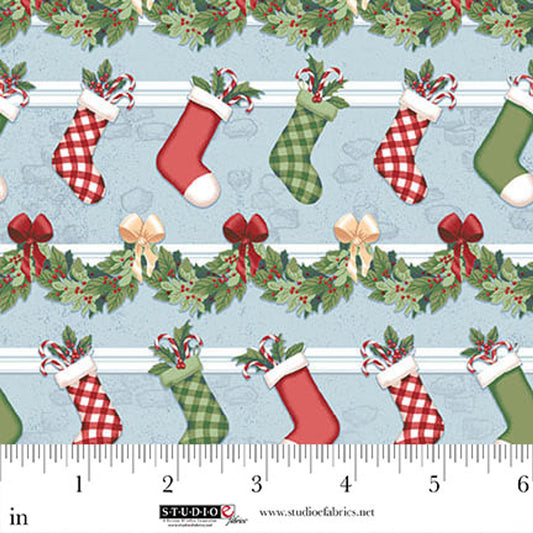 8306-11 CHRISTMAS VILLAGE STOCKINGS Rebecca Canale for Studio E Fabric