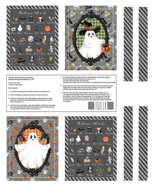 8329P-90 PARANORMAL PARADE Treat Bag PANEL by Beth Reed for Studio E Fabric