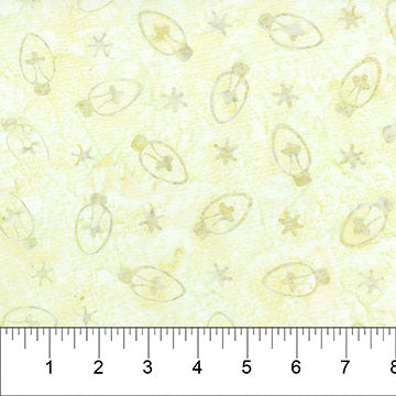 83464-30 Batik Christmas Cheer Parchment By Patrick Lose for Northcott Fabrics Sold By the Half Yard
